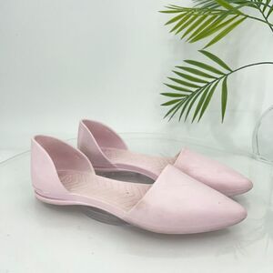 Native Women's Audrey Flat Size 7 D'Orsay Slip On Shoe Pink Rubber Beach Pool